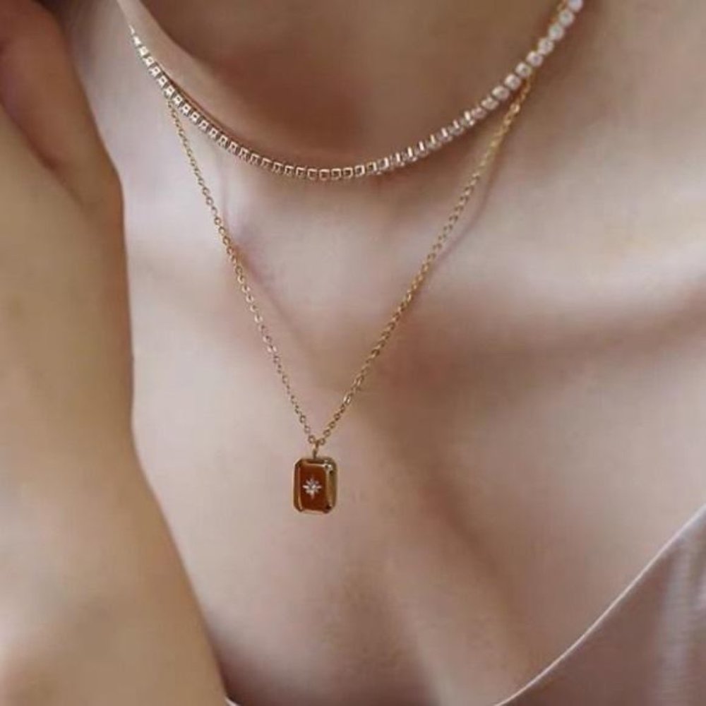 18K Gold plated choker necklace, nice Necklace, cute Necklace - Picture 3 of 7